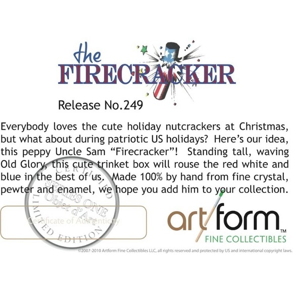 The Firecracker Uncle Sam Nutcracker Trinket - Picture 10 of 11